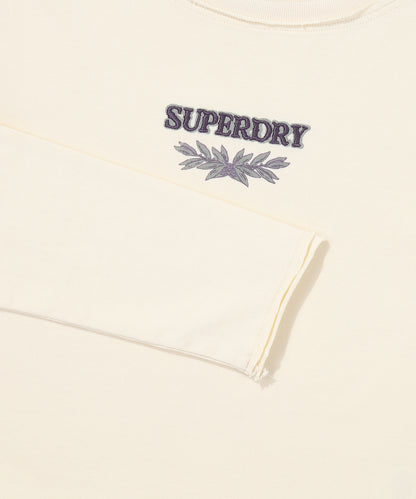 W Washed Raw Cut Long Sleeve - Cream