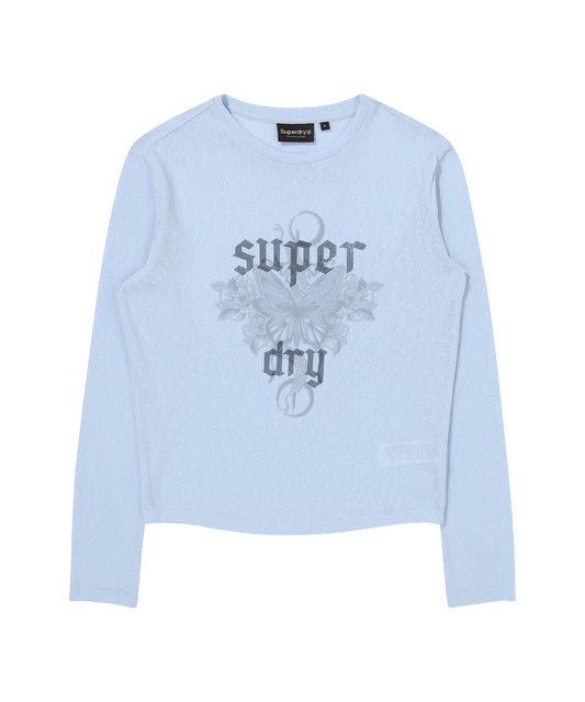 W Indie Sleaze Long Sleeve - Grey/Blue