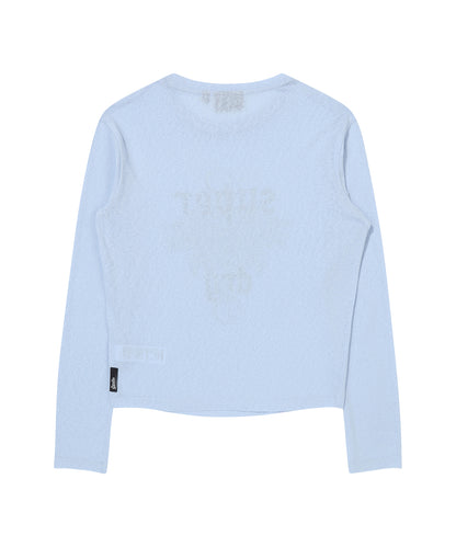 W Indie Sleaze Long Sleeve - Grey/Blue