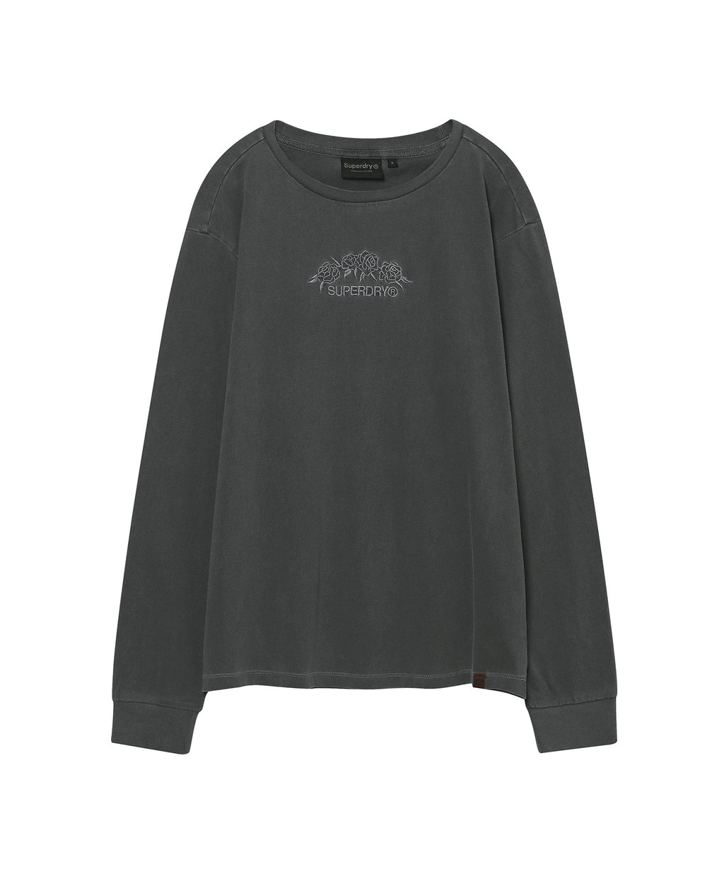 W Flower Embroidered Long Sleeve