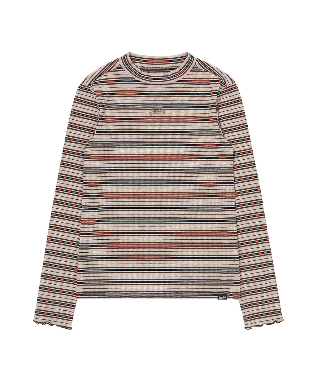 W Half-Neck Stripe Long Sleeve