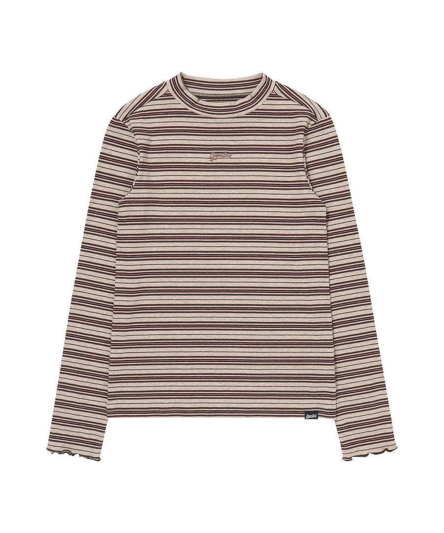 W Half-Neck Stripe Long Sleeve