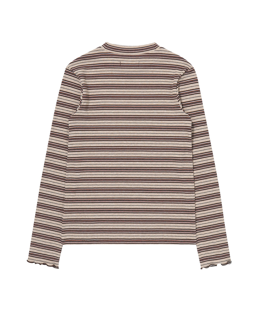 W Half-Neck Stripe Long Sleeve