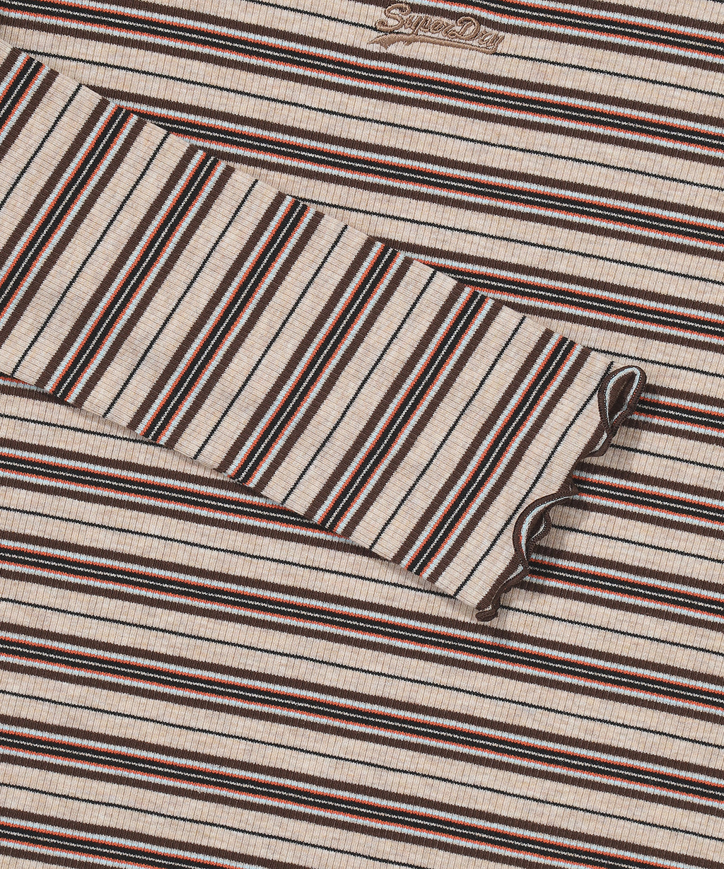 W Half-Neck Stripe Long Sleeve