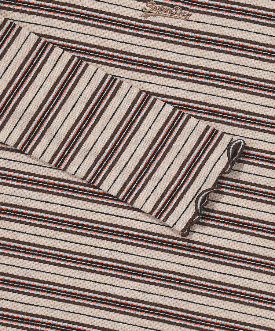 W Half-Neck Stripe Long Sleeve