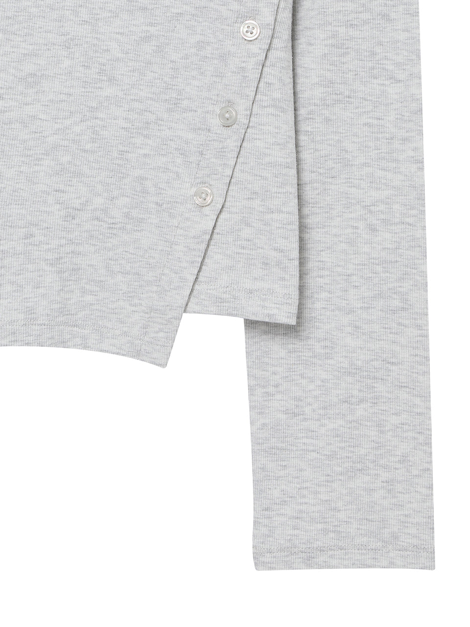 W Side Button Script Ls T-Shirt