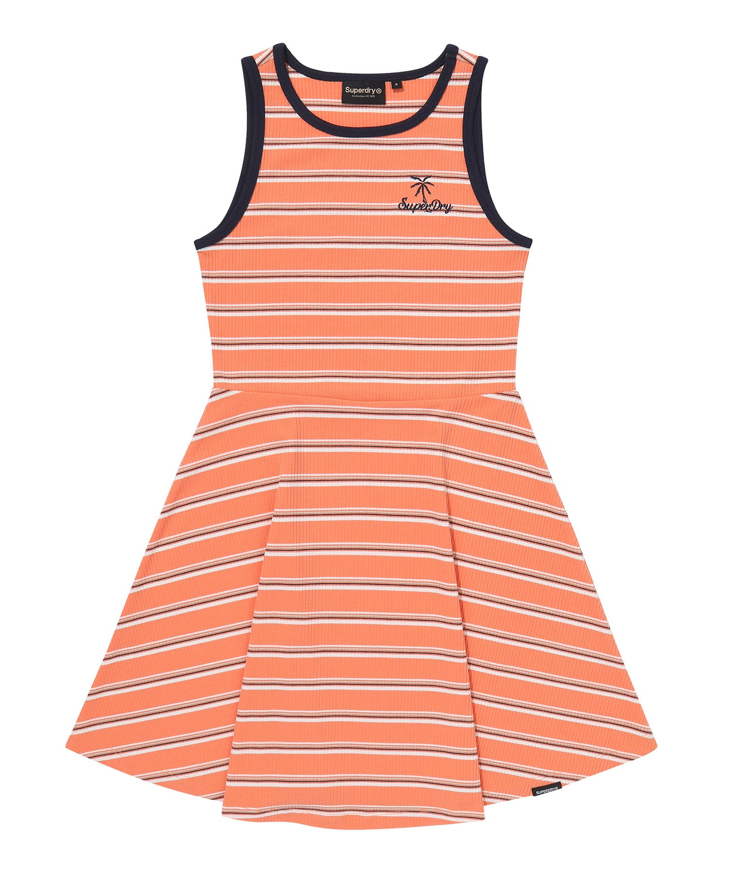 W Summer Graphic Stripe Dress - Orange