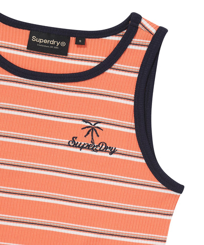 W Summer Graphic Stripe Dress - Orange