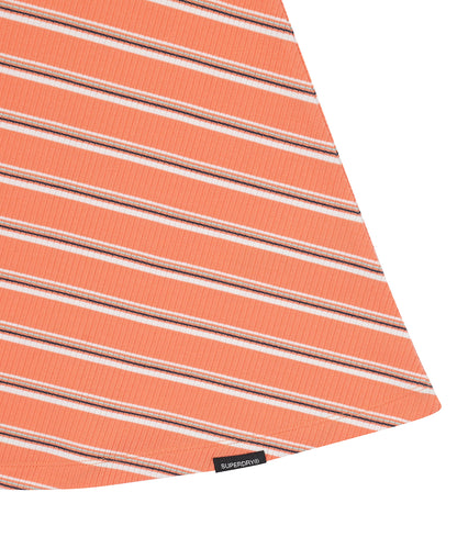 W Summer Graphic Stripe Dress - Orange