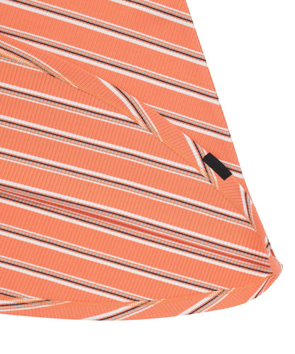 W Summer Graphic Stripe Dress - Orange