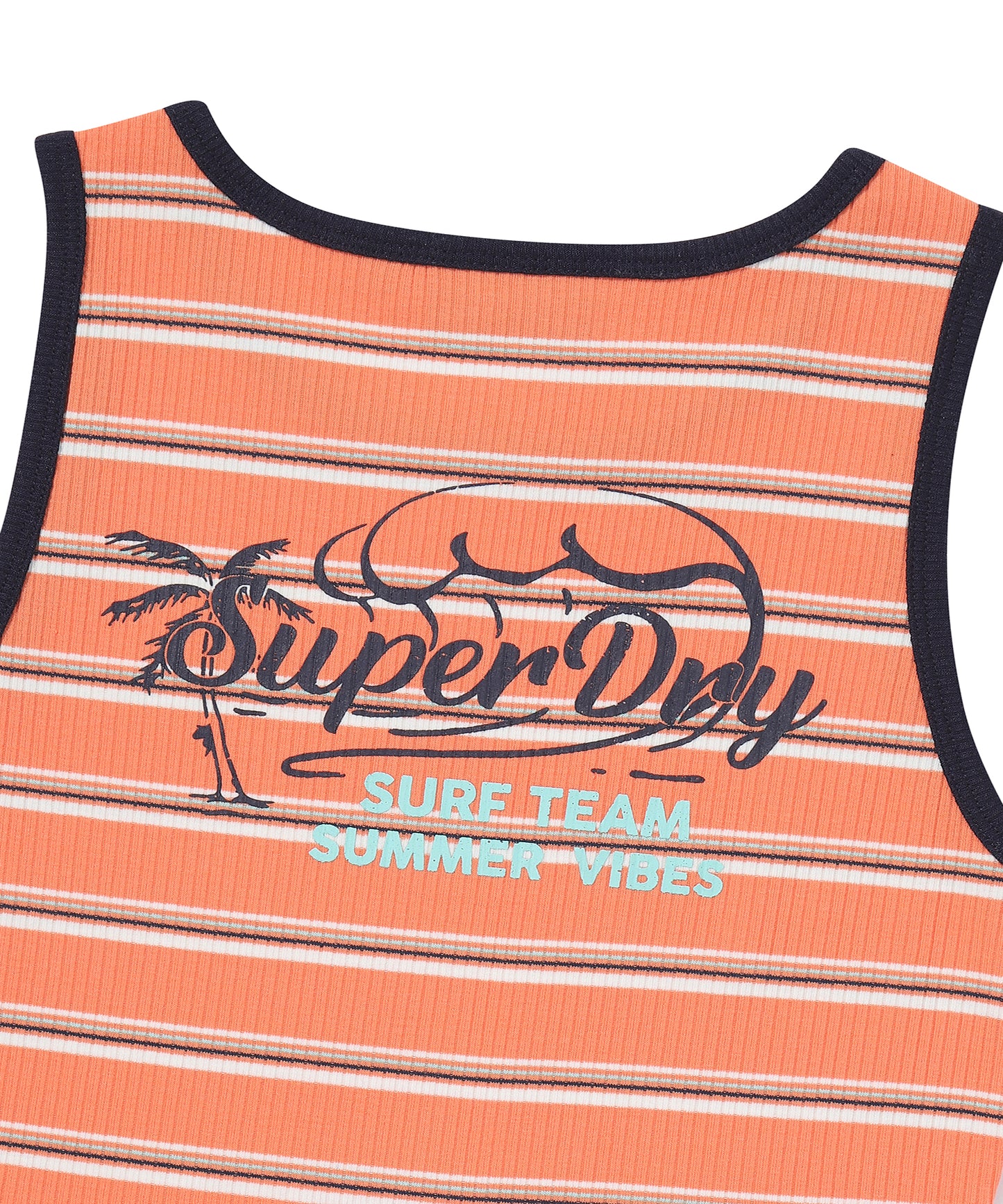 W Summer Graphic Stripe Dress - Orange