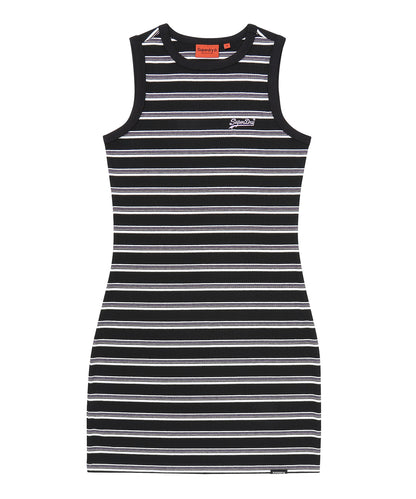 W Essential Stripe Dress - Black