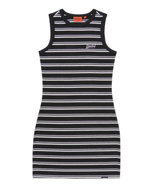 W Essential Stripe Dress - Black