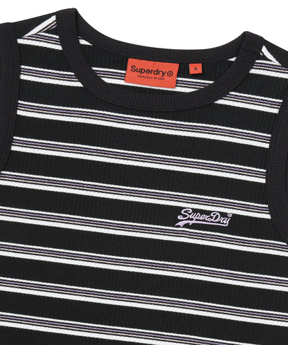W Essential Stripe Dress - Black