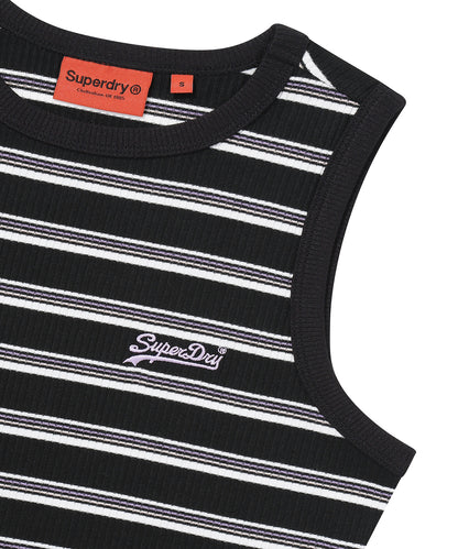 W Essential Stripe Dress - Black