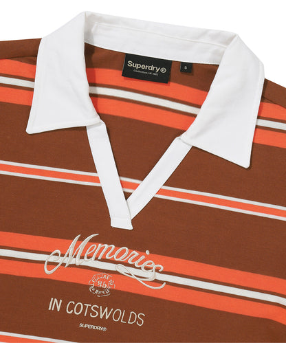 W Stripe Collar Long Sleeve