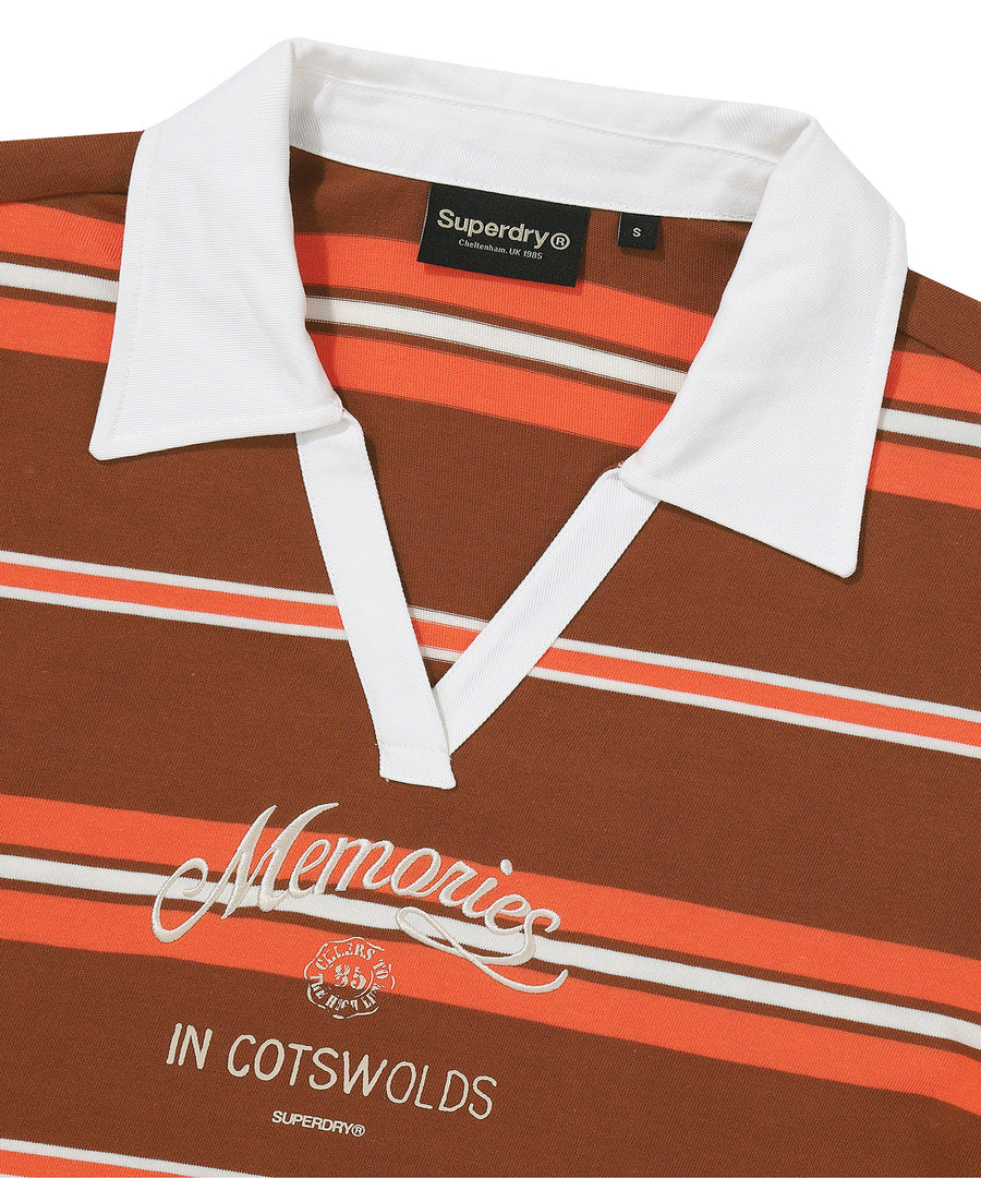 W Stripe Collar Long Sleeve