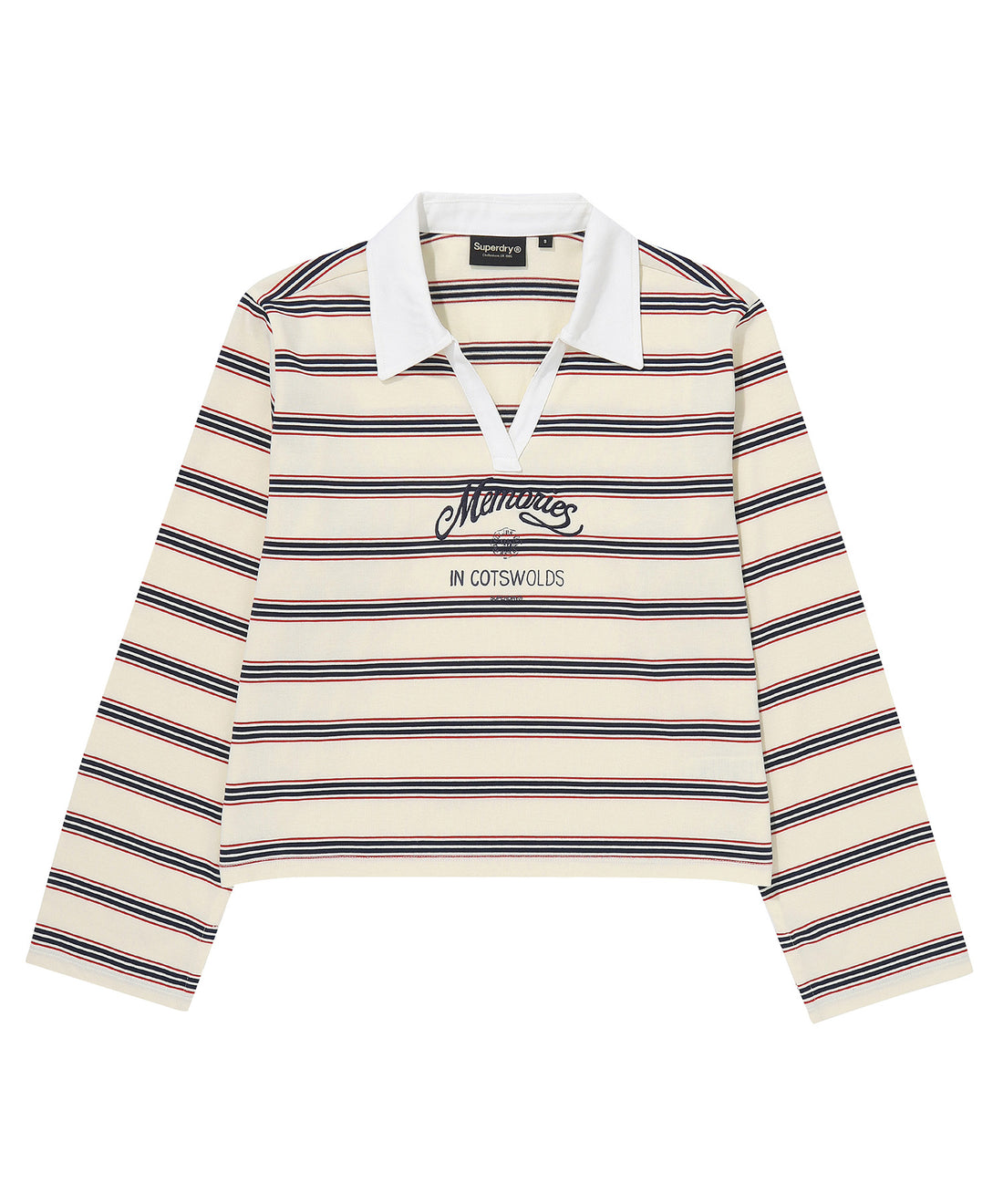 W Stripe Collar Long Sleeve