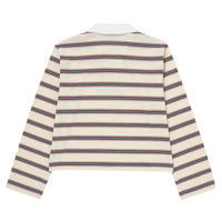 W Stripe Collar Long Sleeve