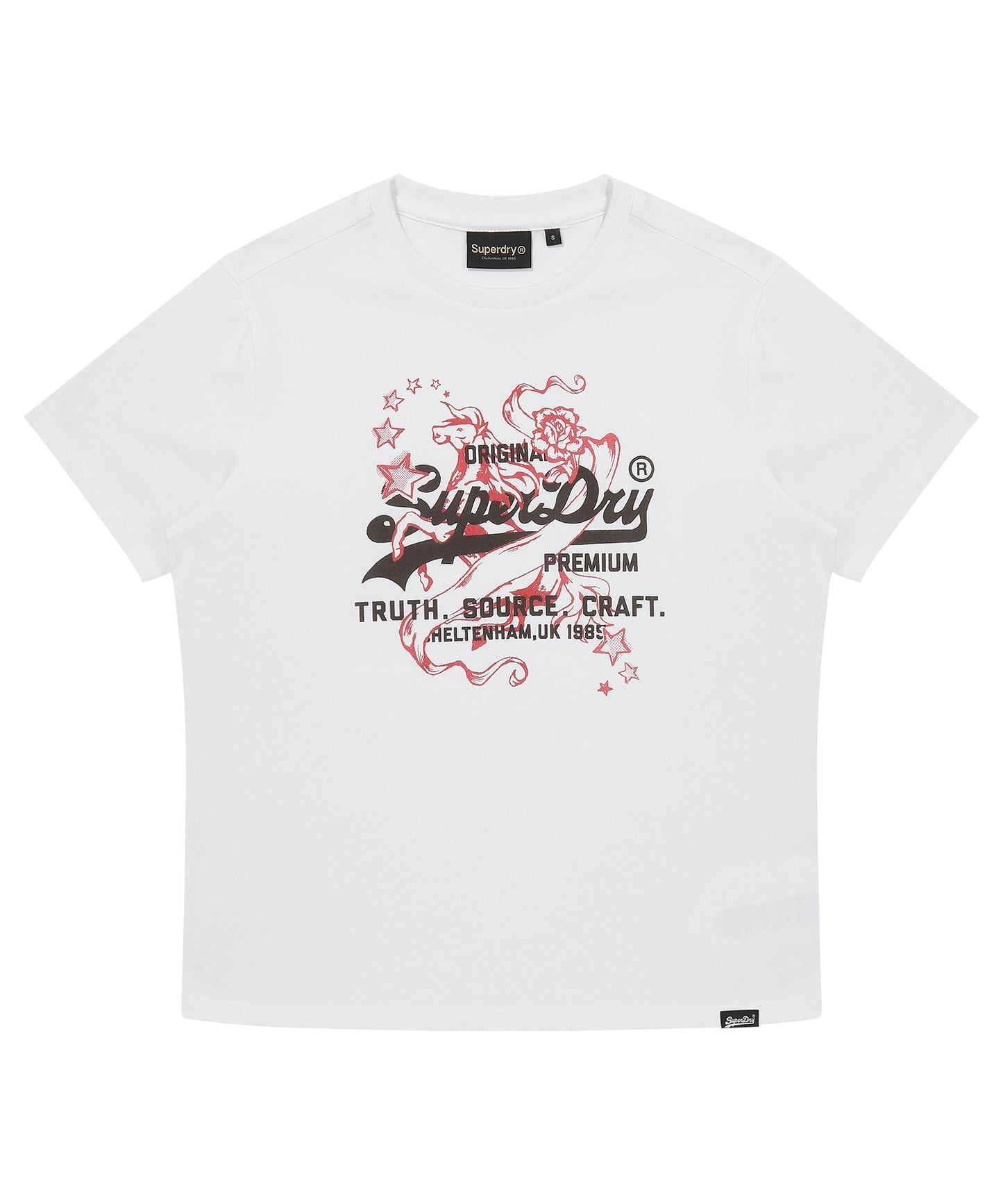W Cny Logo T-Shirt - Vintage logo and horse motif graphic on the front