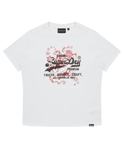 W Cny Logo T-Shirt - Vintage logo and horse motif graphic on the front
