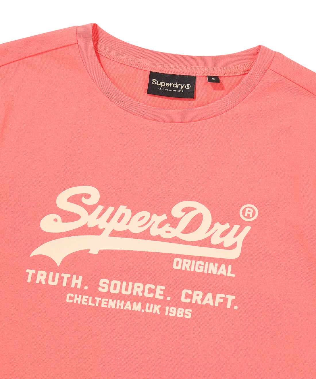 W Vintage Logo Crop T-Shirt - Coral