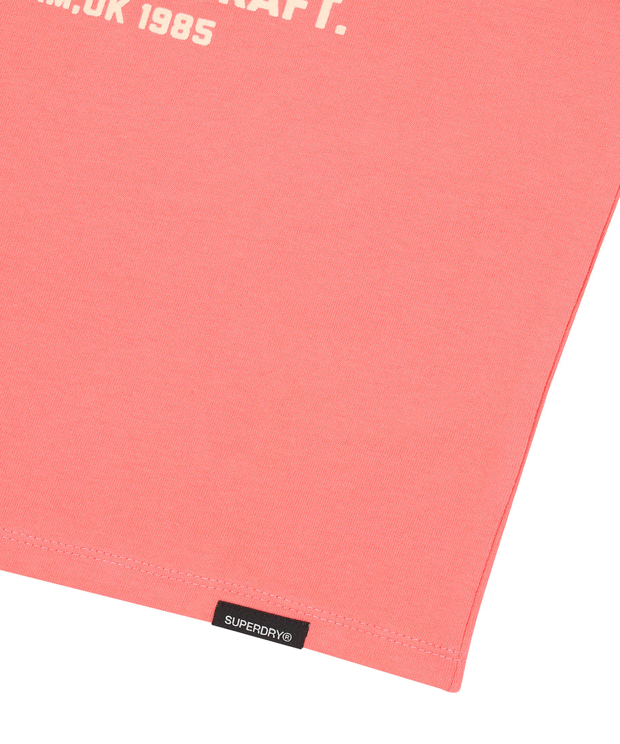 W Vintage Logo Crop T-Shirt - Coral