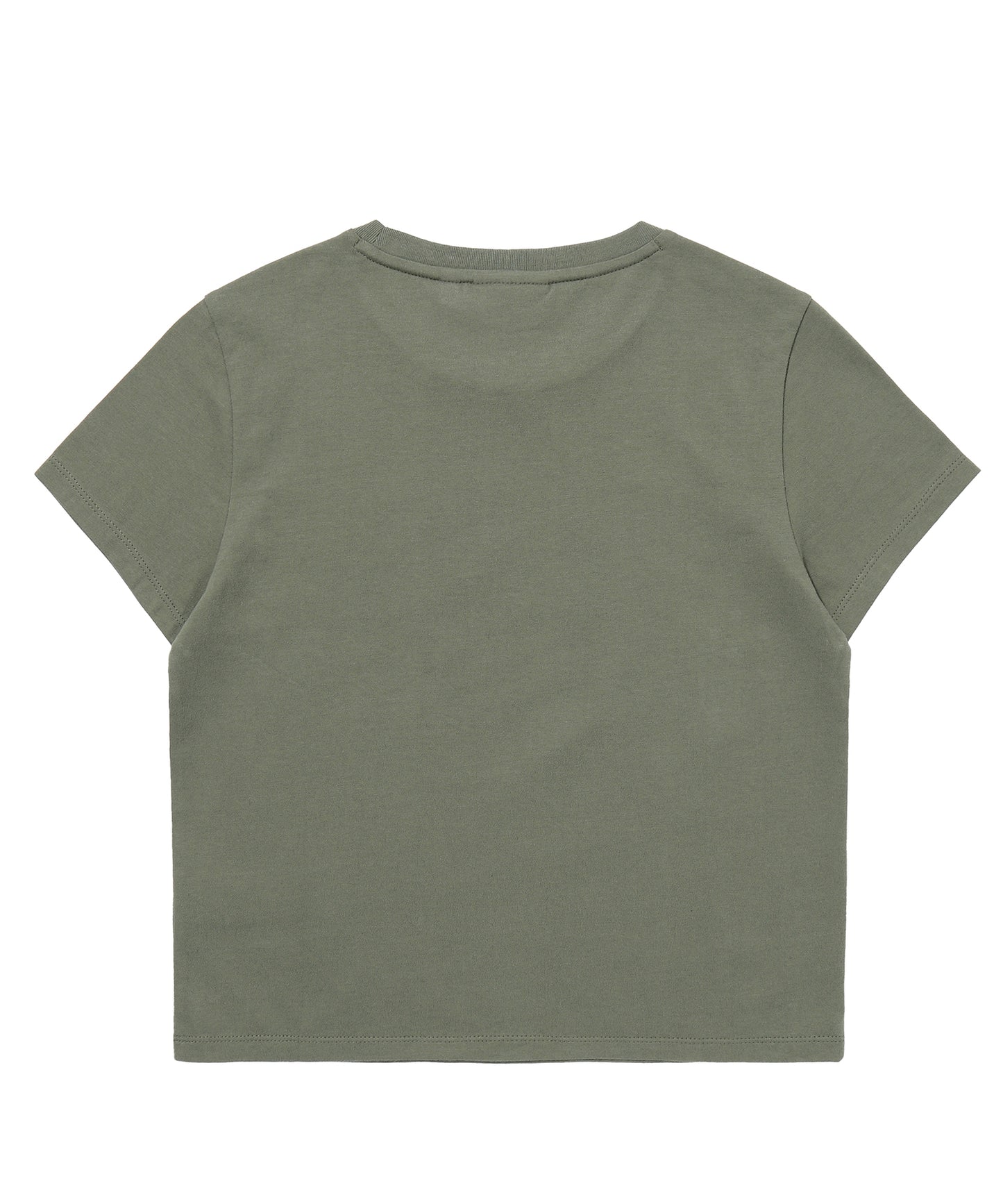 W Vintage Art Crop T-Shirt - Khaki