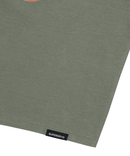 W Vintage Art Crop T-Shirt - Khaki