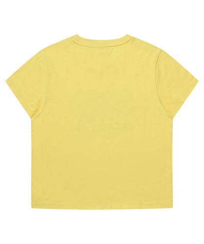 W Vintage Art Crop T-Shirt - Yellow