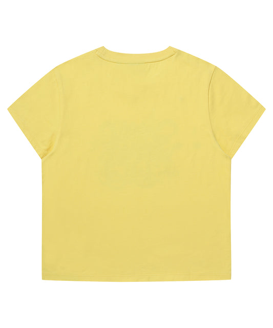 W Vintage Art Crop T-Shirt - Yellow