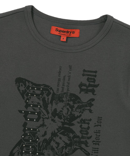 W Butterfly Rib T-Shirt