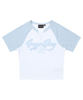 W Cap Sleeve T-Shirt - Grey/Blue