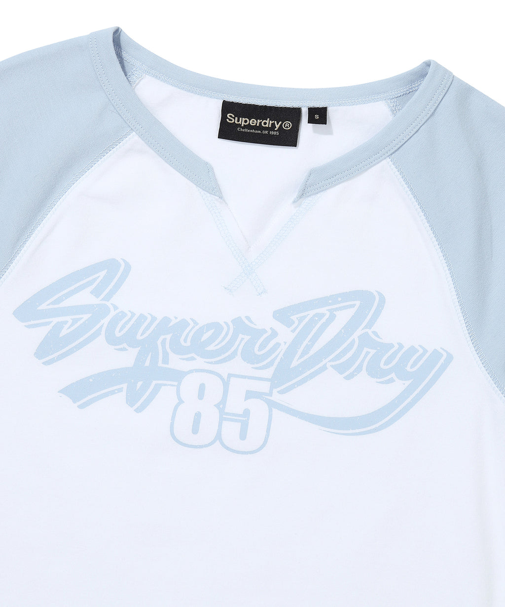 W Cap Sleeve T-Shirt - Grey/Blue