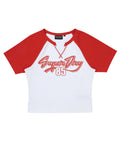 W Cap Sleeve T-Shirt - Red