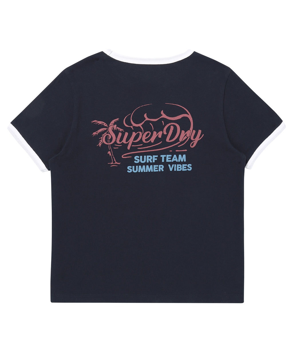 W Summer Ringer T-Shirt - D/Navy