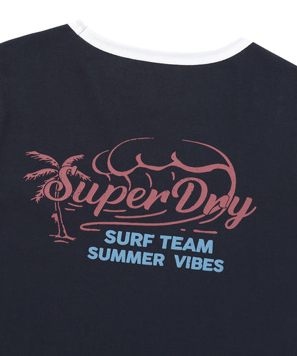 W Summer Ringer T-Shirt - D/Navy