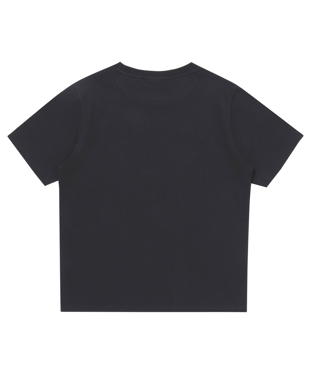 W Watercolor Graphic T-Shirt - Black