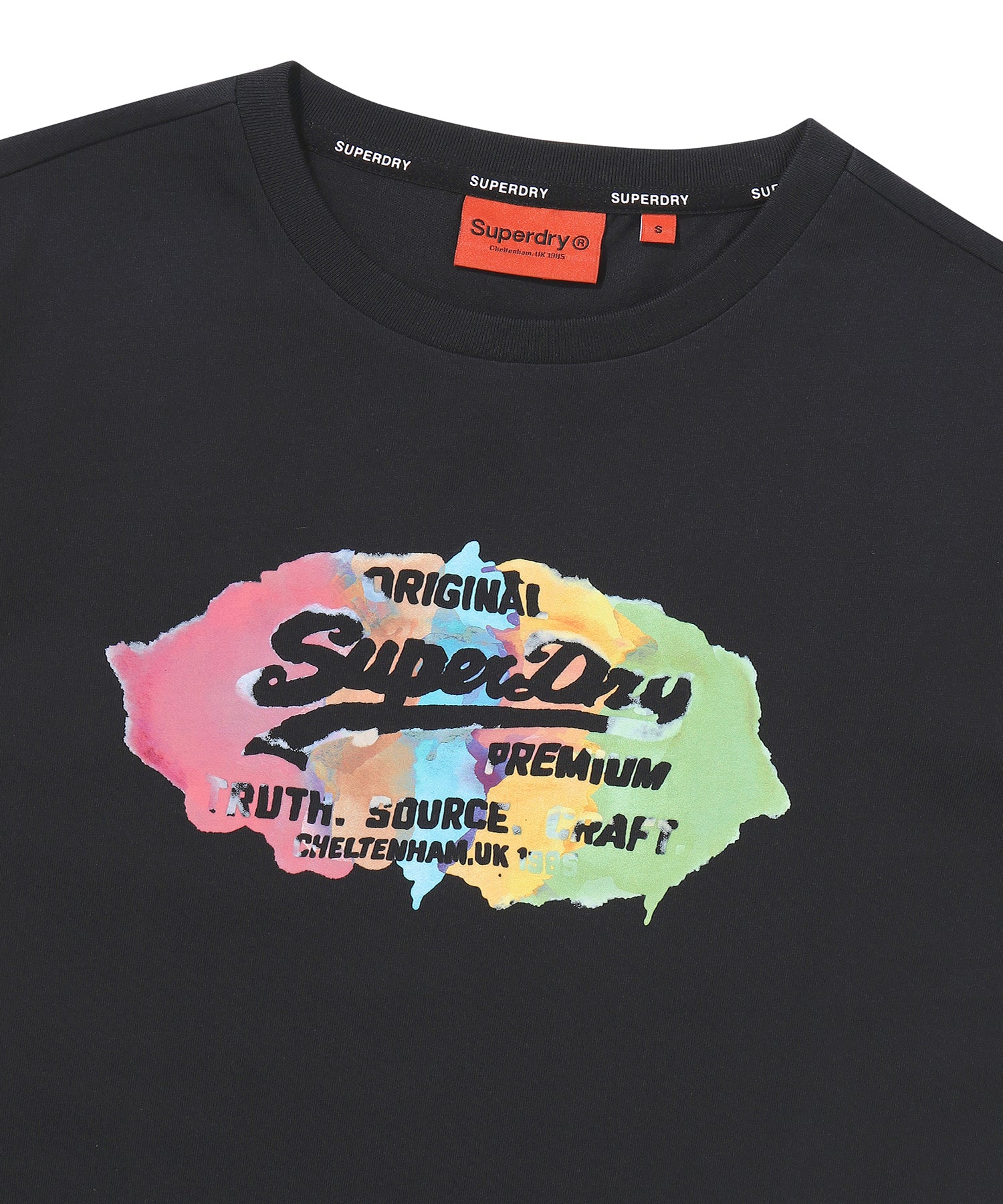 W Watercolor Graphic T-Shirt - Black