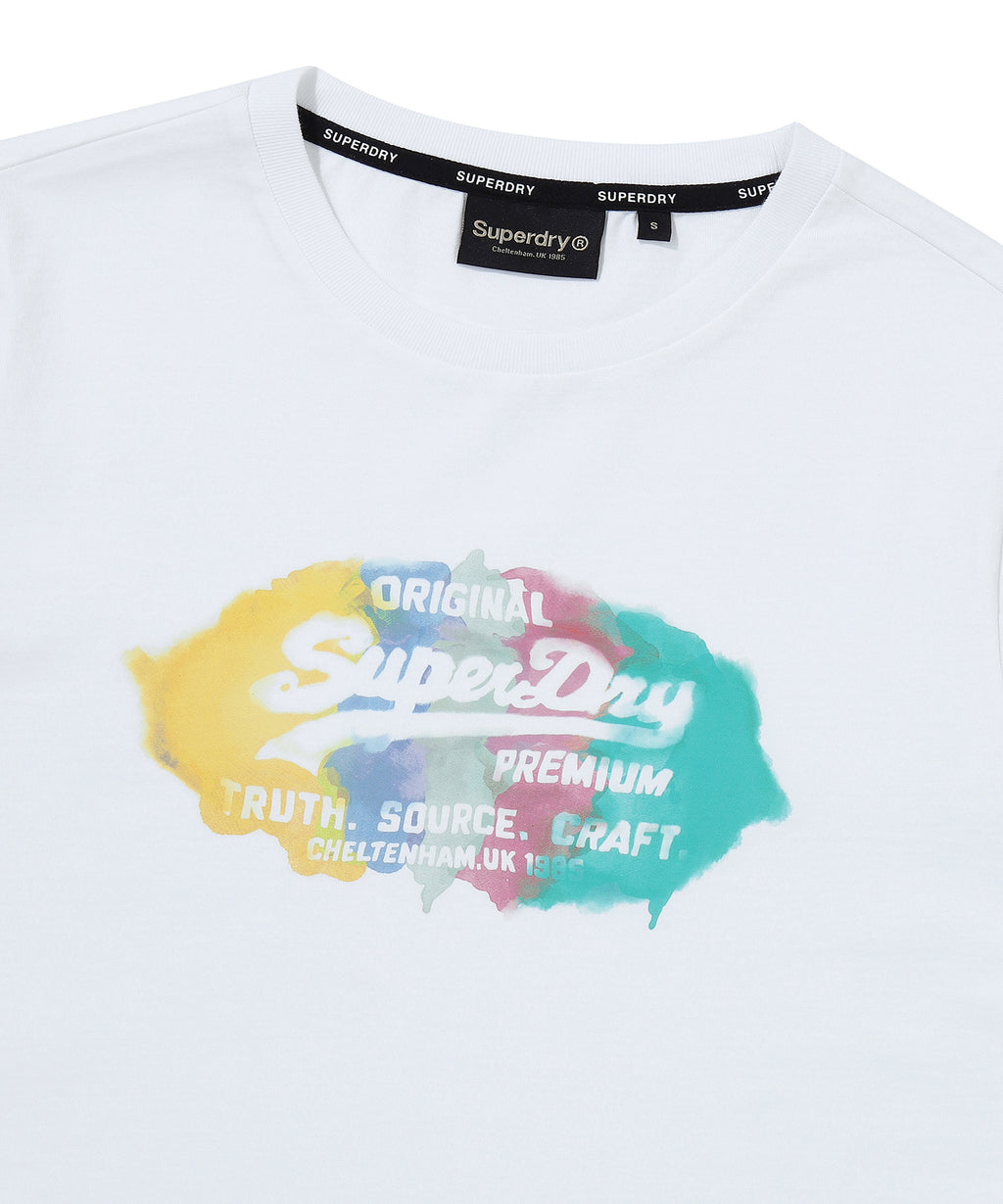 W Watercolor Graphic T-Shirt - White