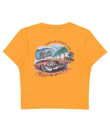 W Beach Car Crop T-Shirt