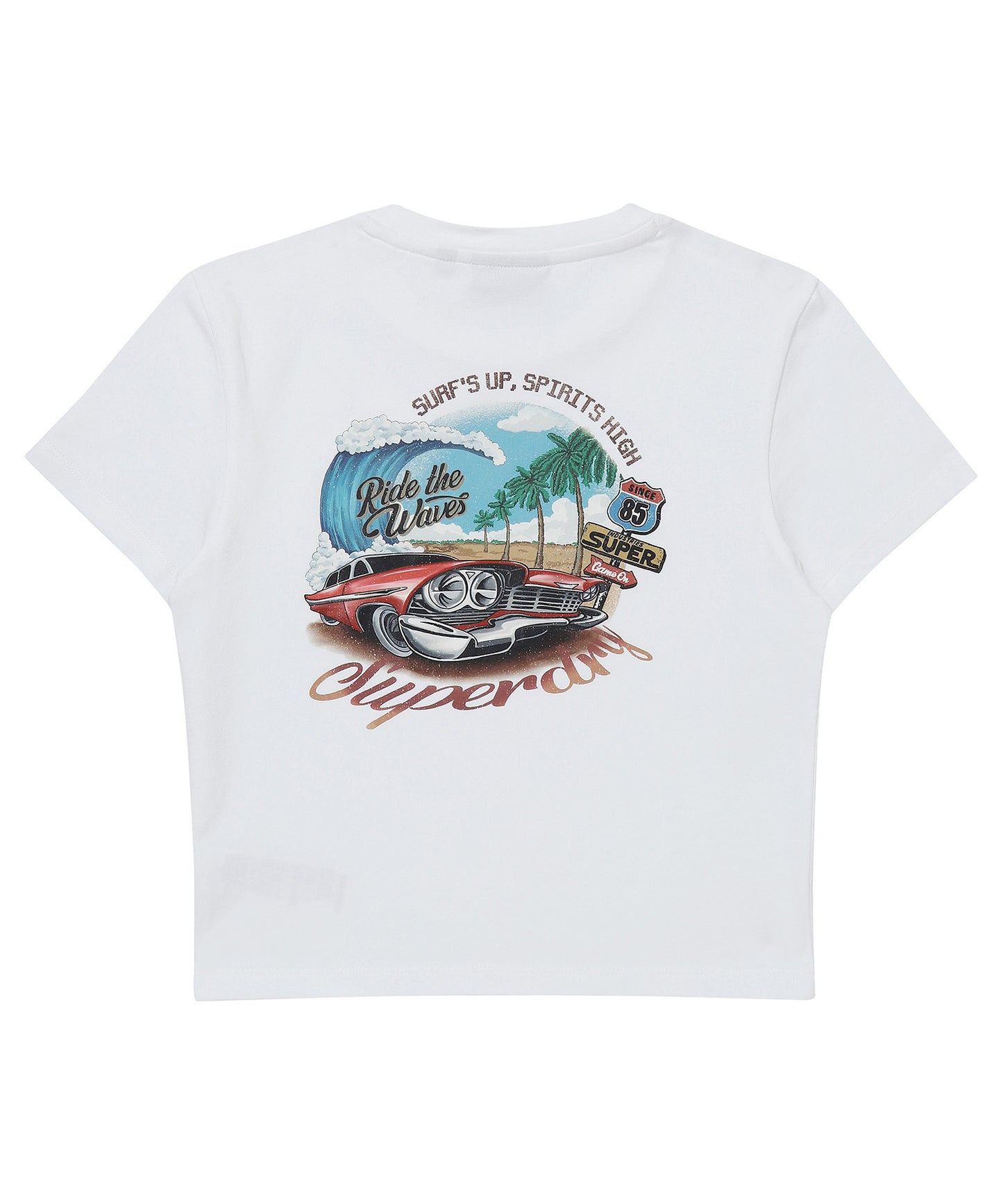 W Beach Car Crop T-Shirt