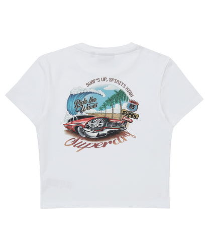 W Beach Car Crop T-Shirt