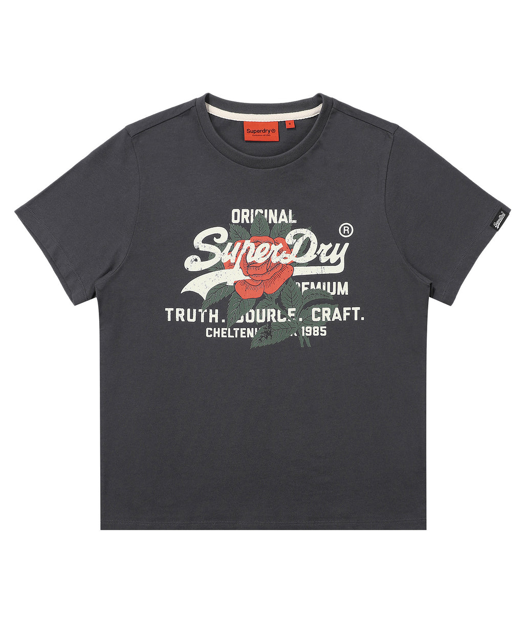 W Rose T-Shirt - Charcoal