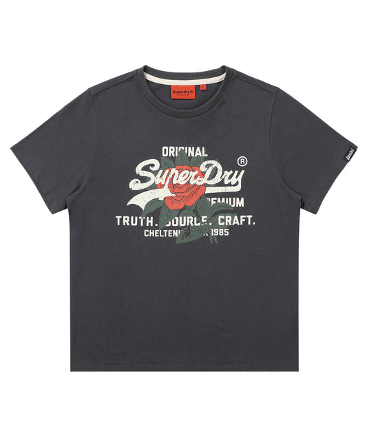 W Rose T-Shirt - Charcoal