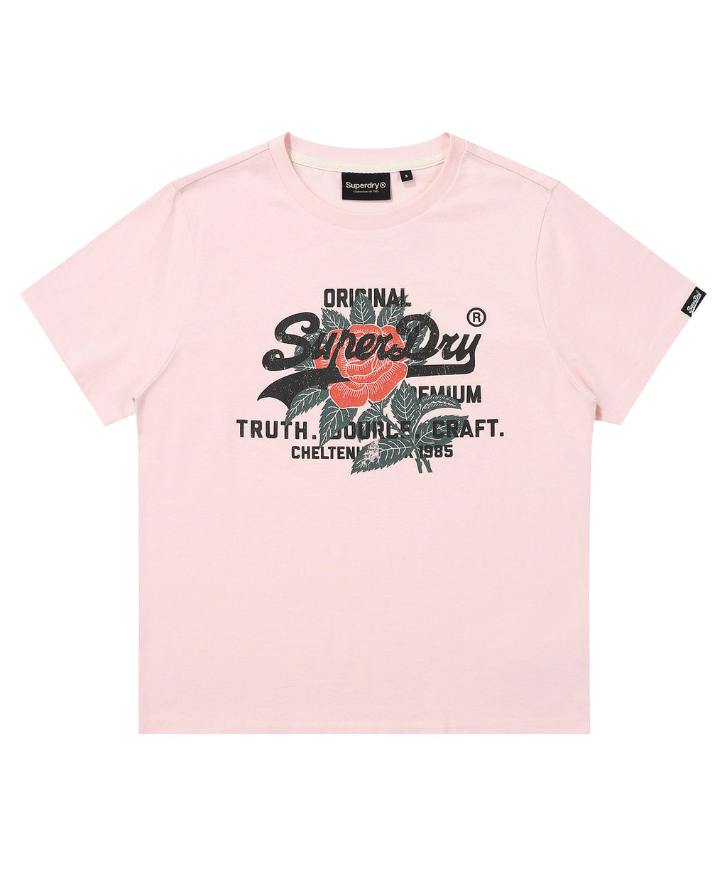 W Rose T-Shirt - L/Pink