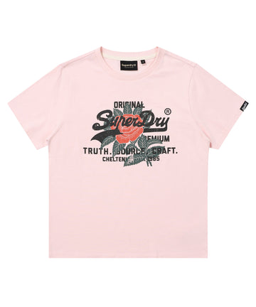 W Rose T-Shirt - L/Pink