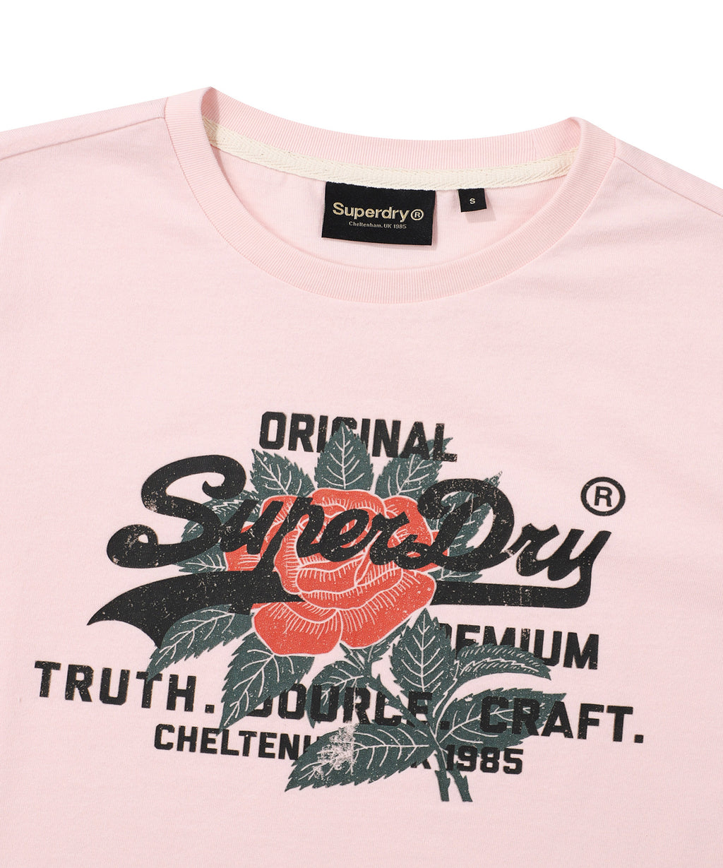 W Rose T-Shirt - L/Pink