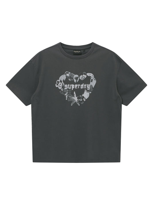 W Heart Print T-Shirt