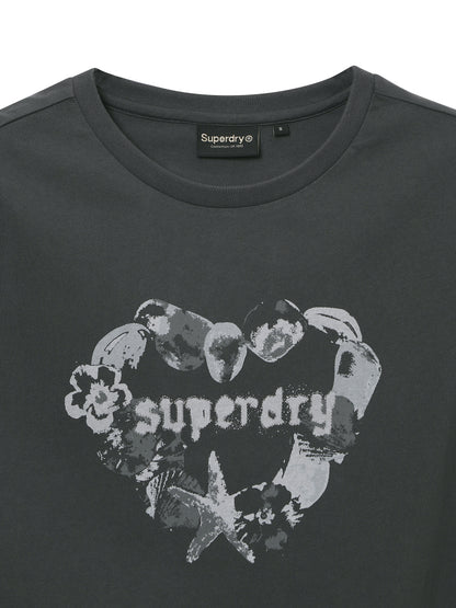 W Heart Print T-Shirt